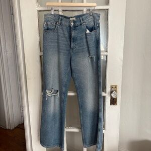 DL1961 Desi High Waisted Ripped Wide Leg Jeans (FOUNTAIN VINTAGE)/Size 31